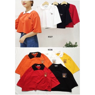 Áo Croptop Cổ Bẻ Tay Lỡ (100% ảnh thật)