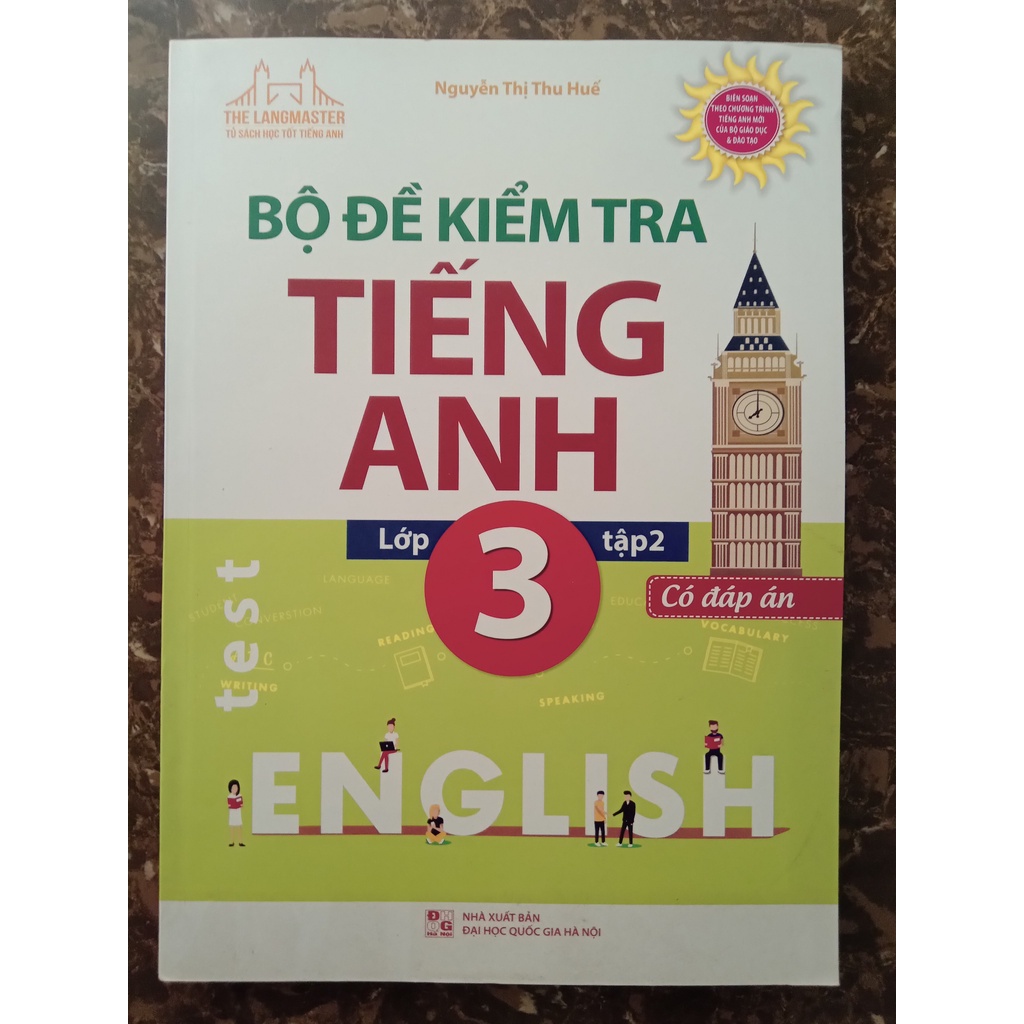 Sách - Bộ đề kiểm tra tiếng Anh lớp 3 tập 2 - Có đáp án (Tải file CD đính kèm)