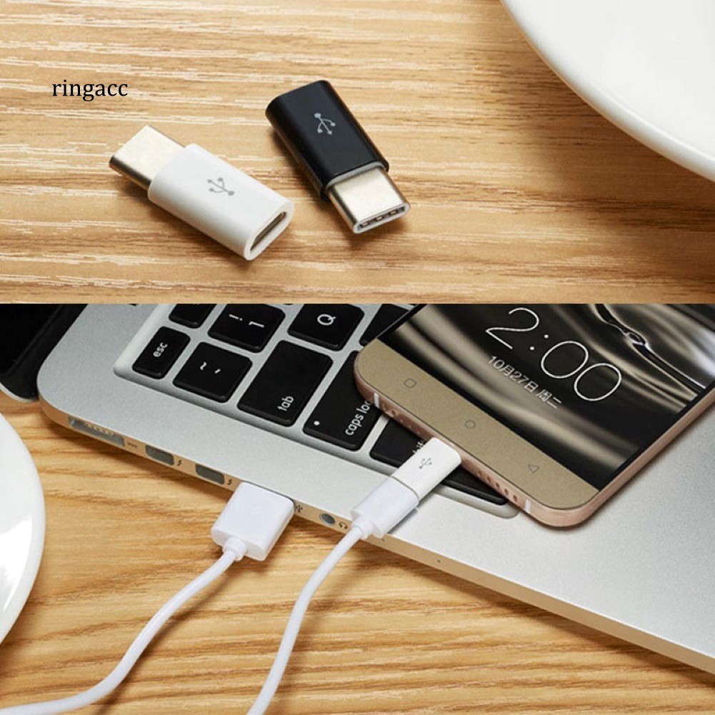 Đầu chuyển đổi ổ cắm micro USB sang giắc cắm Type C OTG cho điện thoại Android