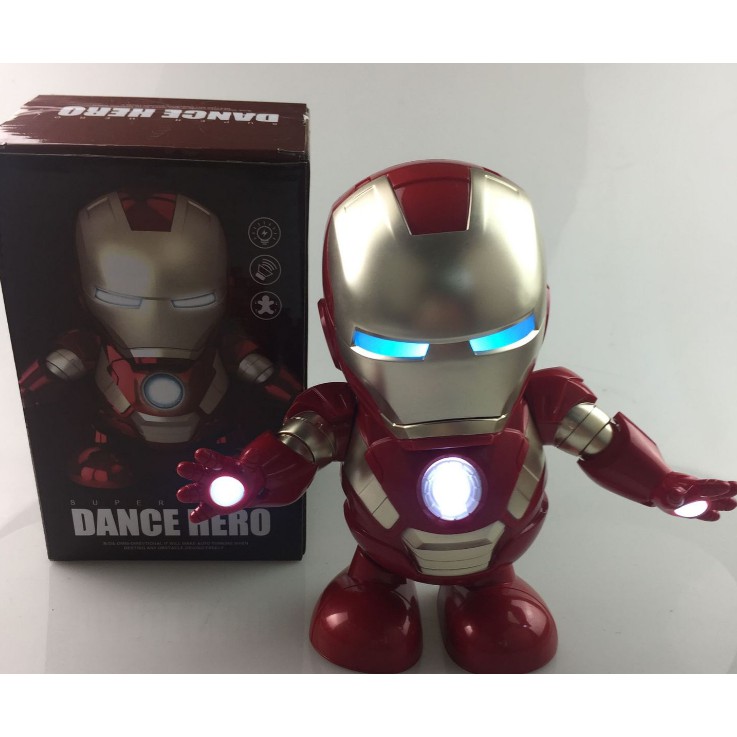 Robot Iron man dancing-Robot tự nhảy múa có đèn led,có nhạc....