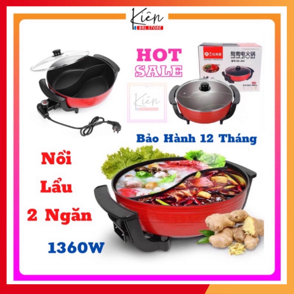 Nồi Lẩu Điện Tròn 2 Ngăn Cao Cấp Chống Dính 1360W ,Dung Tích 5L - Công Suất Mạnh Mẽ, Thiết Kế Thông Minh Me4X62Pzls