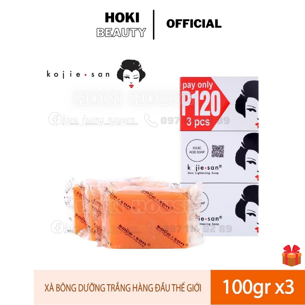 Set 3x100G Soap Xà Bông Trắng Da KojieSan Đánh Bay Mụn Lưng, Dưỡng Da Trắng Sáng Mịn Màng [ NHẬP KHẨU CHÍNH HÃNG]