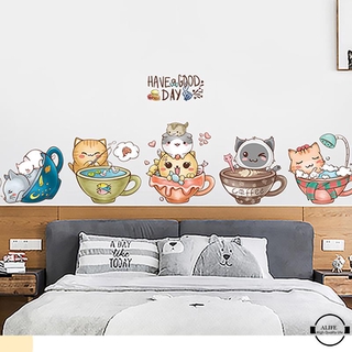 Giấy Dán Tường Trang Trí Hình Mèo Đáng Yêu