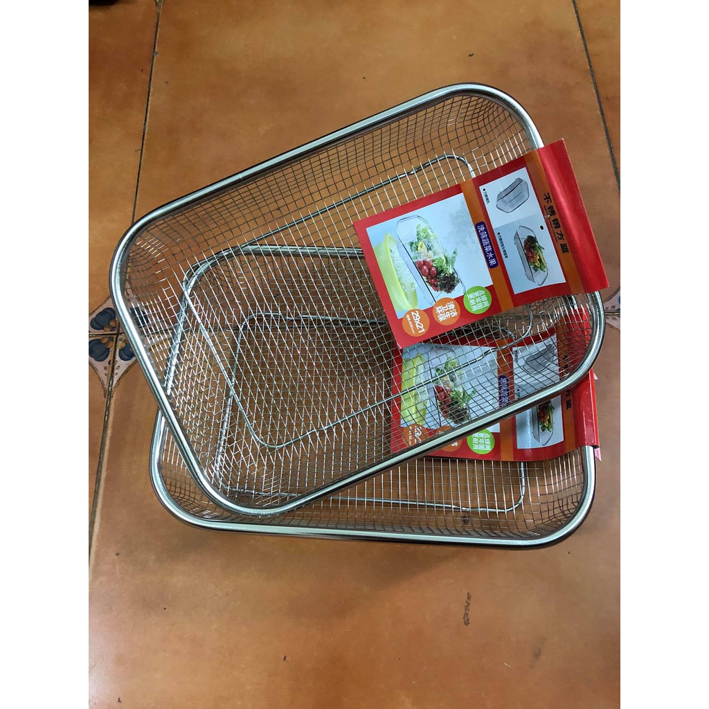 COMBO 2 rổ inox 29x21cm bền đẹp không gỉ