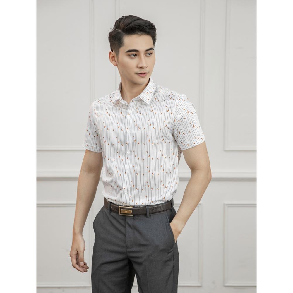 Áo sơ mi nam ngắn tay họa tiết in lá độc đáo Aristino - ASS003S1