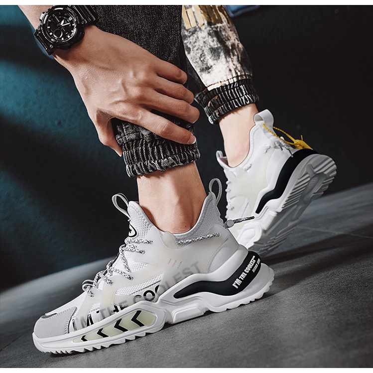 Giày thể thao sneakers nam phản quang D102, phong cách trẻ trung năng động, đế cao su non đi cực êm