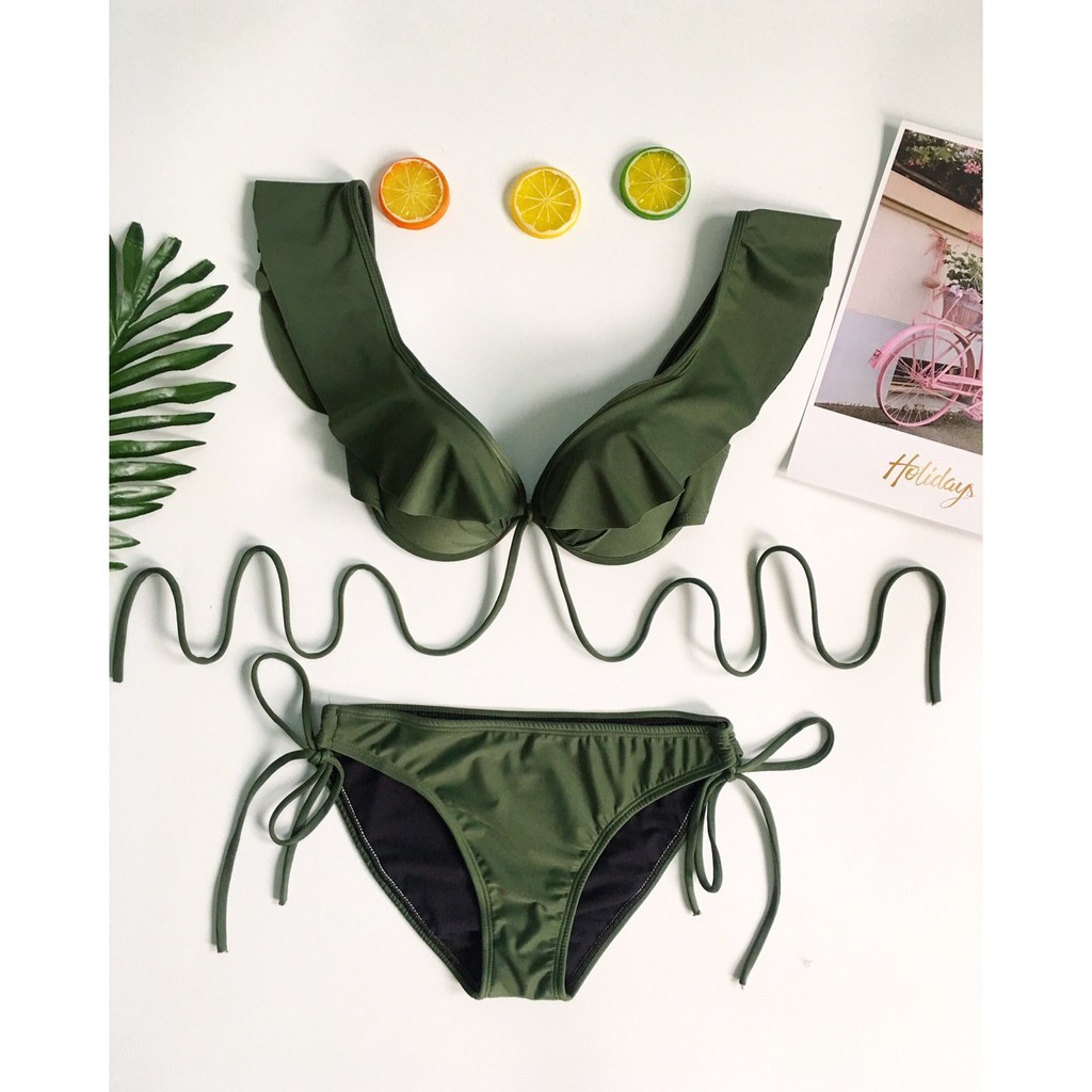 Bikini cánh tiên xanh rêu