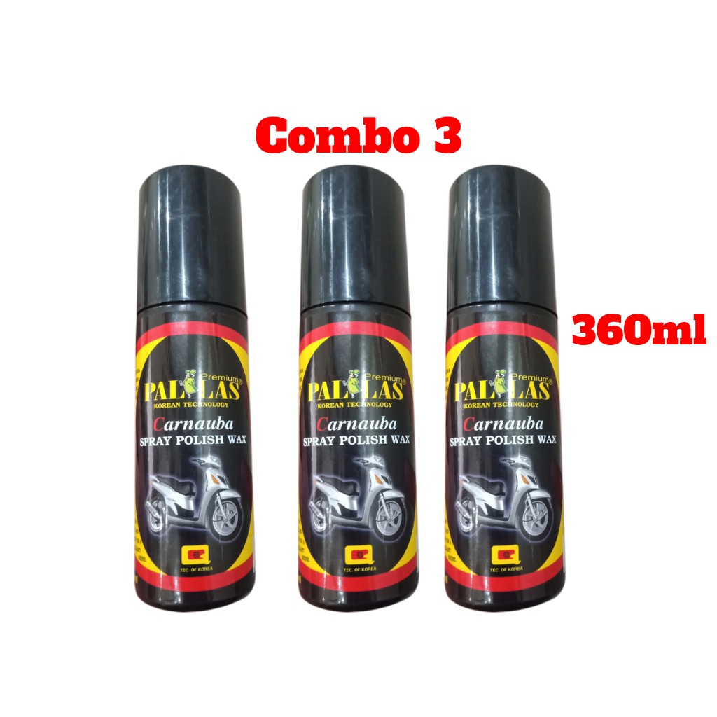 Combo 3 Chai Dưỡng Bóng Da ,Bóng Sơn Pallas Polish Wax 120ml