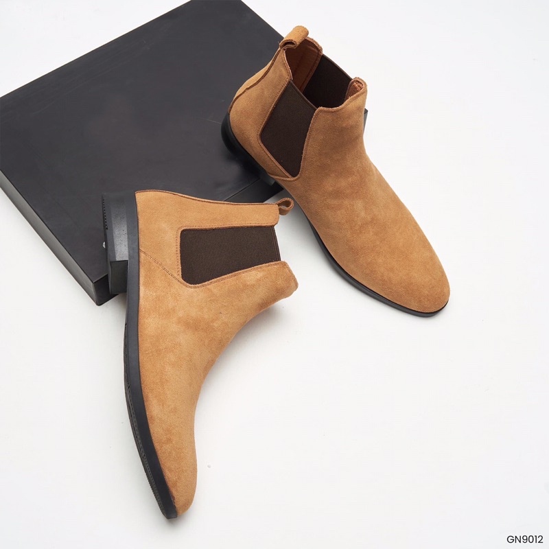 Giày chelsea boost nam da lộn, đế 3 cm khâu chắc chắn. | BigBuy360 - bigbuy360.vn