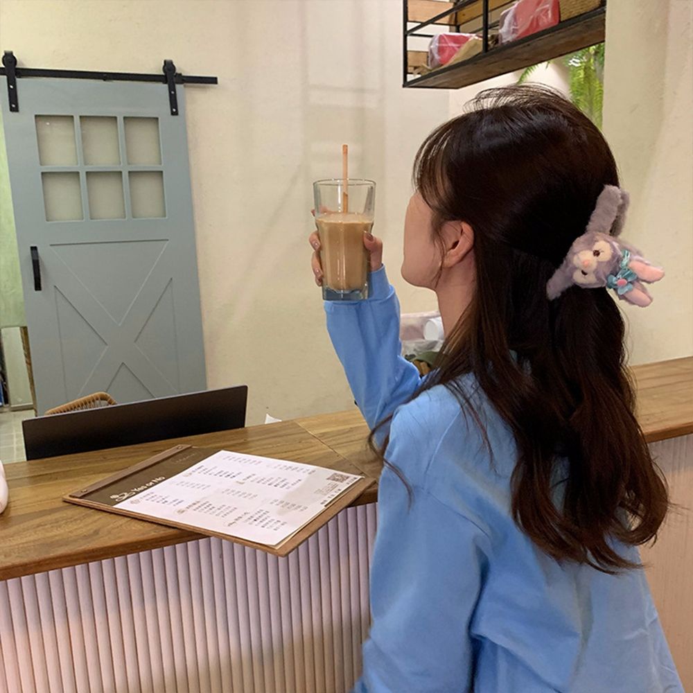 Kẹp Tóc Hình Gấu Hoạt Hình Bằng Lông Nhung Phong Cách Hàn Quốc Cổ Điển Dễ Phối Đồ Dành Cho Nữ