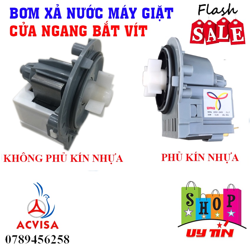 Bơm xả thoát nước máy giặt Cửa ngang/Cửa Đứng Bắt vít, Cài (chọn đúng loại khi đặt hàng)