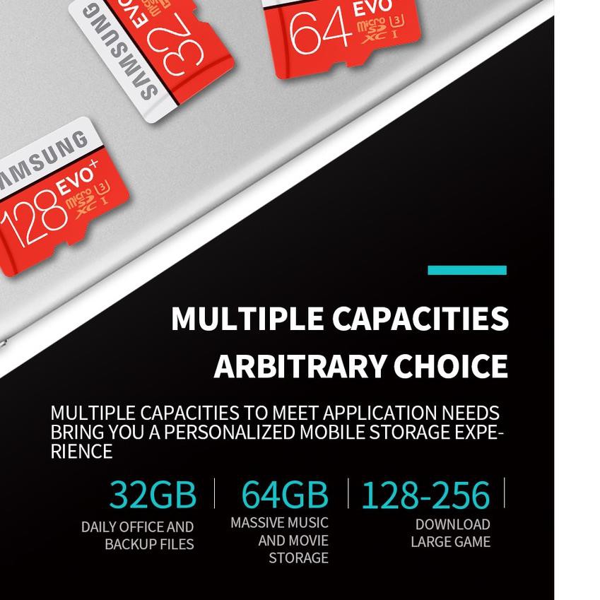 Thẻ Nhớ Micro Sd Samsung Microsd 32 / 64 / 128 / 256gb Evo Plus 100mb / S