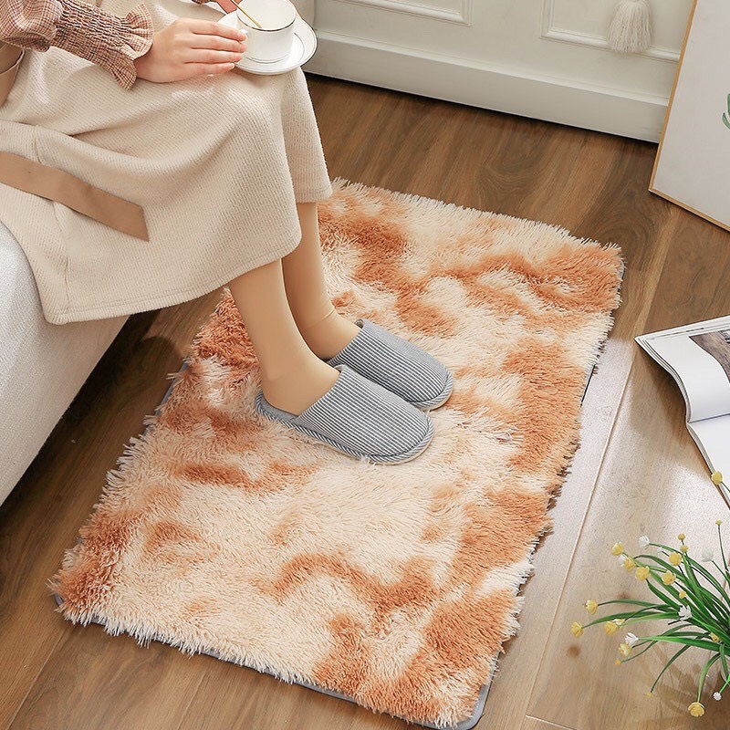 Thảm Lau Chân Thảm Chùi Chân Lông Loang Có Đế Chống Trơn Trượt kt 40x60cm