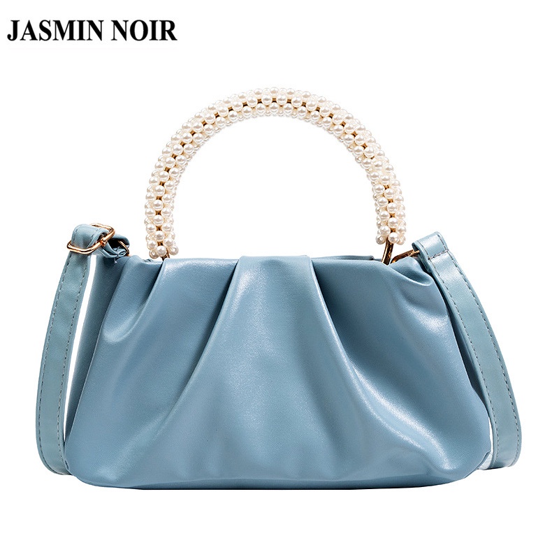 Túi xách da pu JASMIN NOIR hình đám mây đính ngọc trai giả dễ thương cho nữ