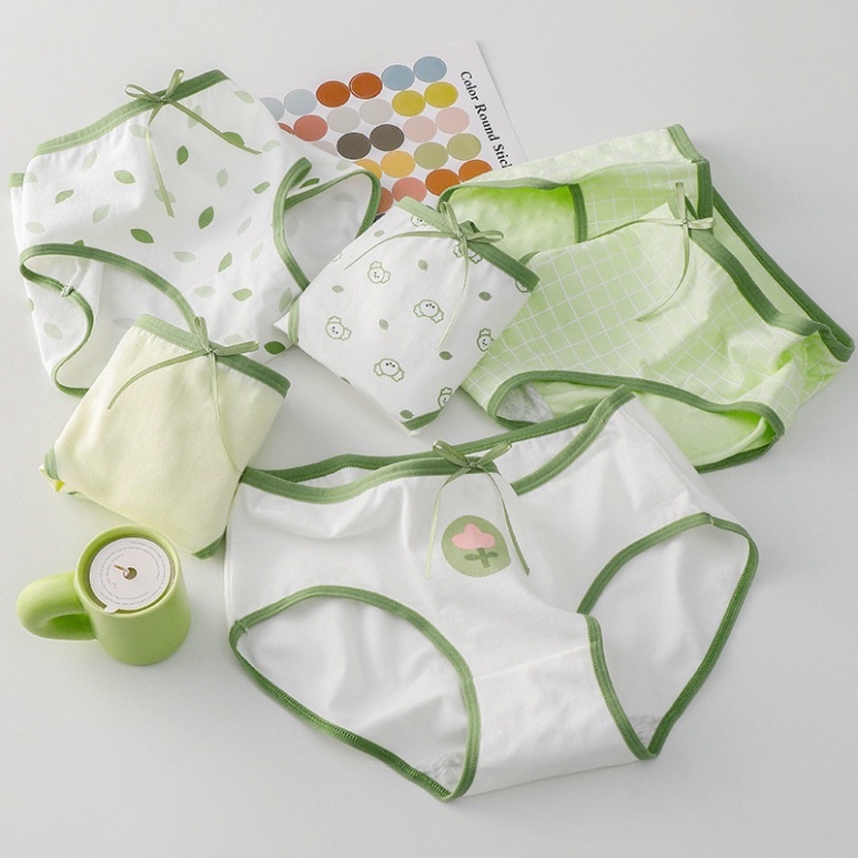 Quần Lót Nữ Cotton Xanh Lưng Vừa Thoáng Khí Thoải Mái Cho Nữ 299 Nội Y Xanh chất thoáng mát cao cấp