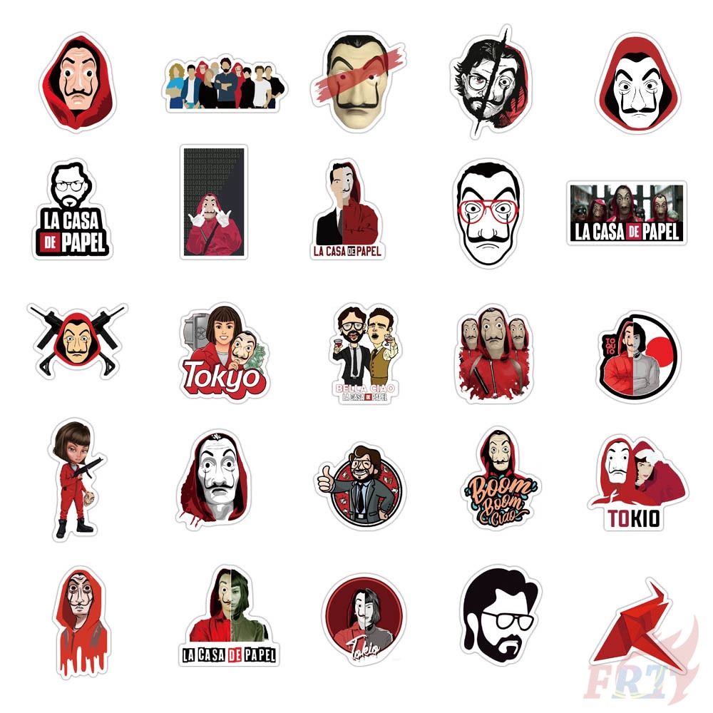 ❉ Money Heist Series 01 - La Casa De Papel Stickers ❉ 50Pcs/Set TV Show Fashion DIY Decals Doodle Stickers