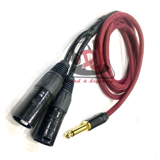 Dây chuyển đổi Jack 6 ly ra 2 đầu canon được  Jack out 6.3mm in canon đực