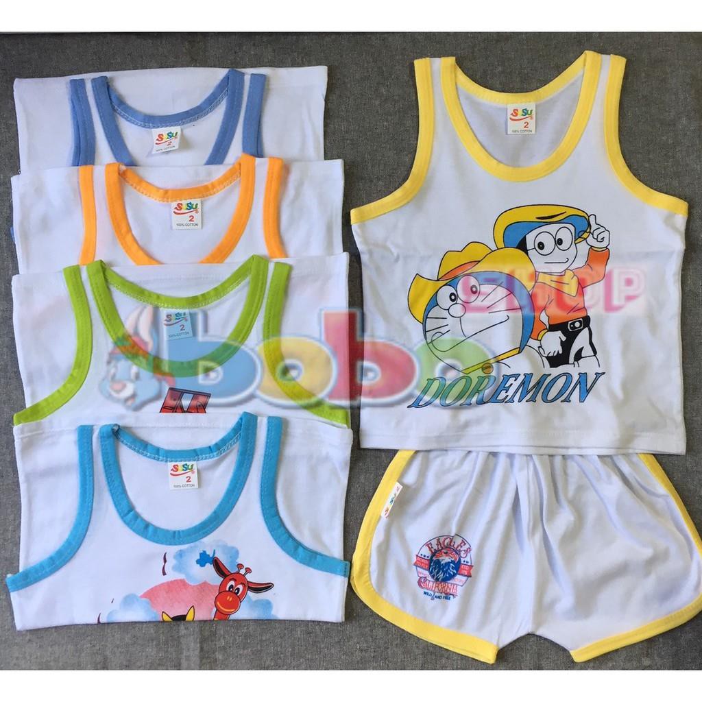 Set 10 Quần Đùi Trắng Viền Màu Thể Thao Susu Cho Bé