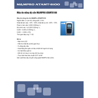 Máy đo nồng độ cồn M&MPro ATAMT8100