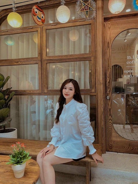 [Mã WASTUP giảm 10% tối đa 30K đơn 99K] Áo sơ mi tay nhún bèo B.YN887 | BigBuy360 - bigbuy360.vn
