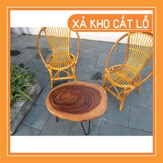 Bàn tròn gỗ chân sắt dành cho quán cà phê