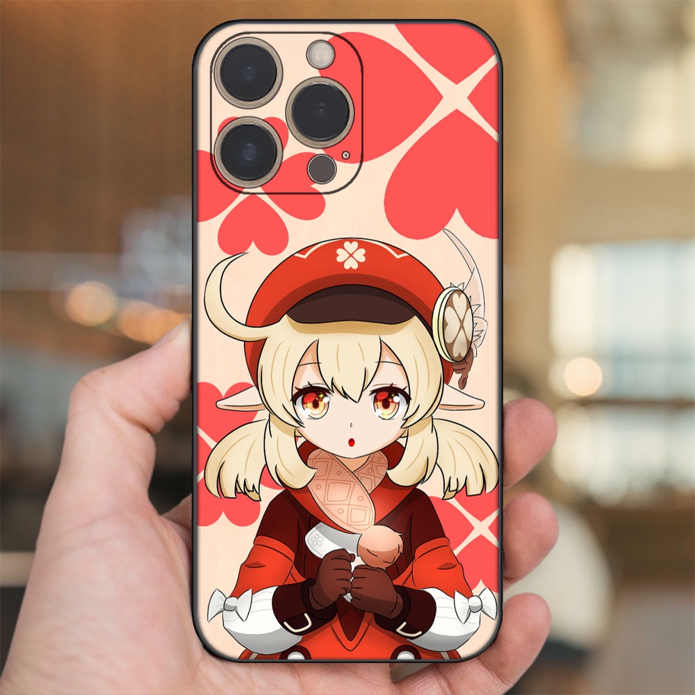 Ốp lưng iPhone 14 Pro dẻo đen cạnh vuông in hình Klee Genshin Impact