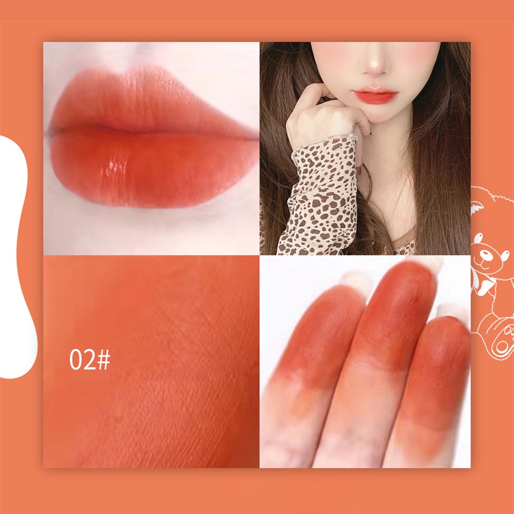 Son Môi Son kem lì Koujing Gấu Matte Son Môi Lụa Sương Mù Nhung Tình Yêu Đào Đậu Cát Son Môi là không dễ dàng phai nhạt và không dễ dàng để Dip trong cốc COD