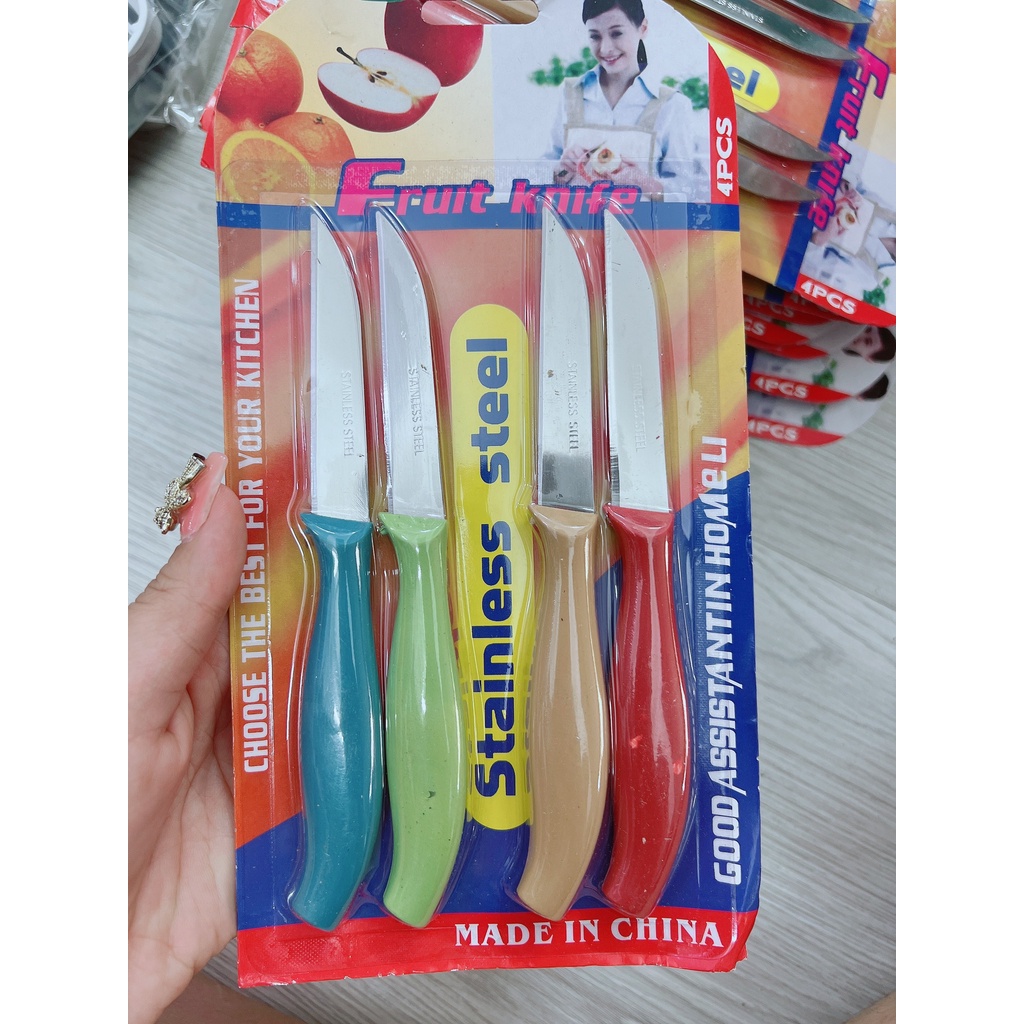 Vỉ 4 dao cắt gọt trái cây siêu bén