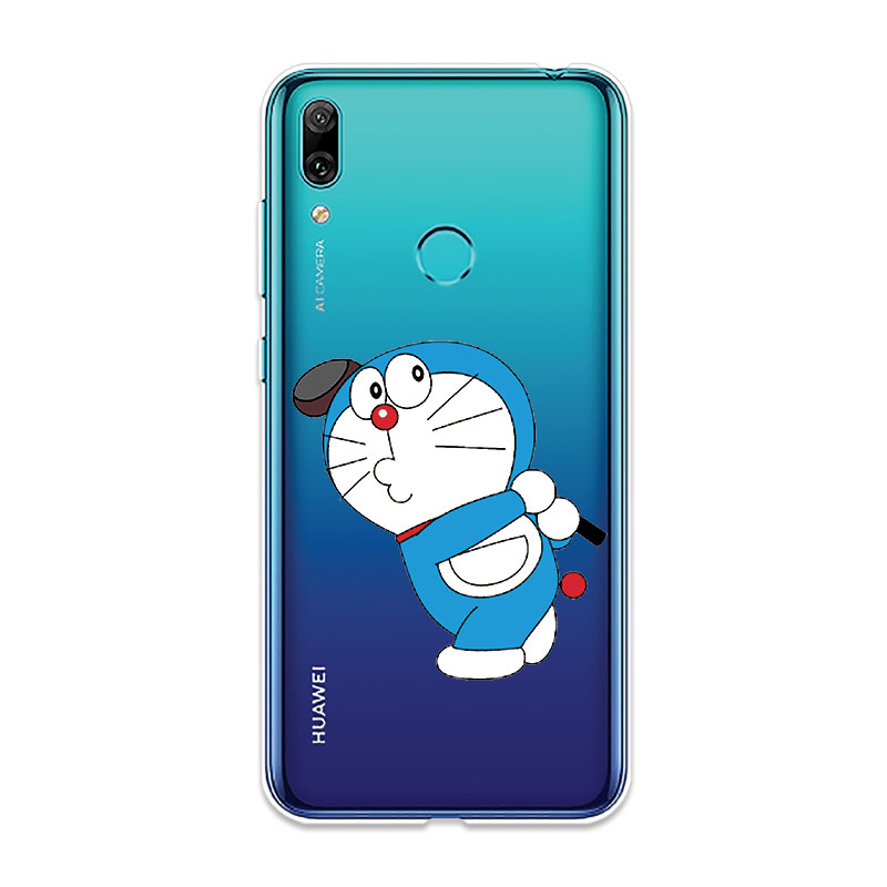 Ốp lưng TPU mềm Huawei Y7 Prime 2017 Pro 2018 2019 Doraemon Two hoa văn