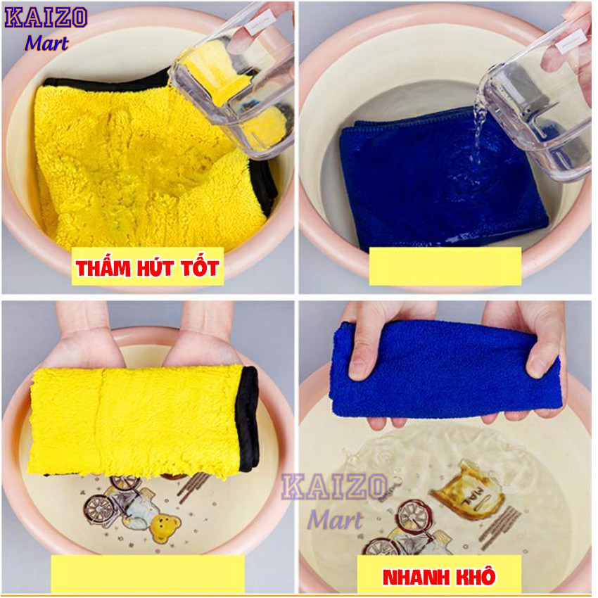 Khăn lau đa năng xe hơi, oto Microfiber cao cấp, Siêu mềm mịn, Siêu thấm hút, Không rụng lông-BH 1 năm-Mianz Store