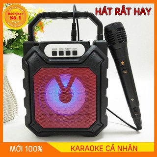 [Freeship]Loa Karaoke Bluetooth 608 Đánh Bass Siêu Hay Âm thanh Trong Trẻo.Tặng sẵn Micro. Loa Xách Tay Nhỏ Gọn