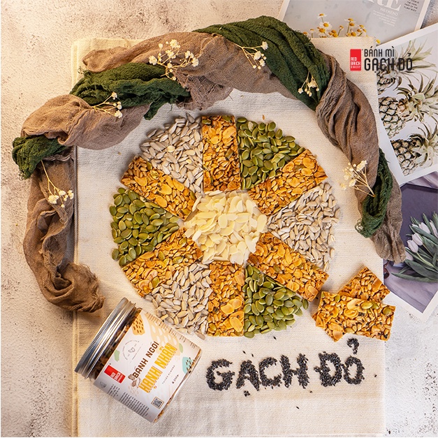 Bánh Ngói Hạnh Nhân Gạch Đỏ 250g, Không Tinh Bột, 100% Từ hạt, Chuẩn Keto