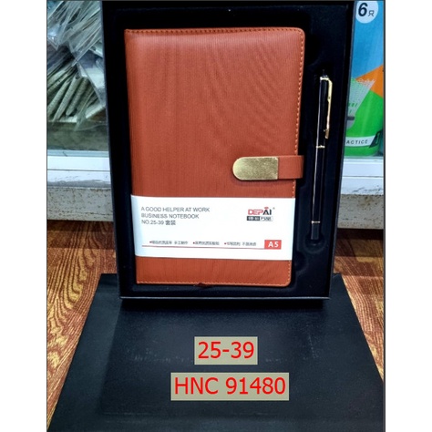 Sổ tay ghi chép bìa Da PU A5 260 trang kèm bút kí làm quà tặng sang trọng