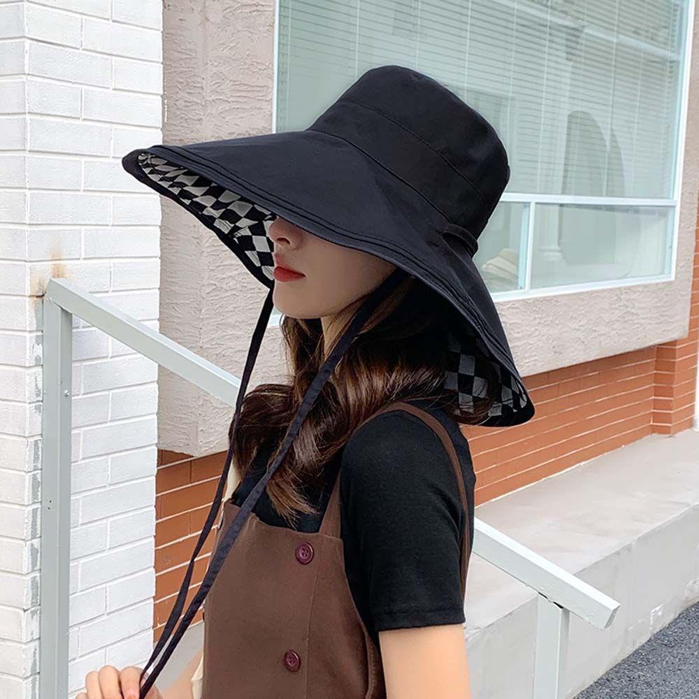 Mũ Rộng Vành Chống Nắng Chống Tia UV Chất Liệu Cotton Cao Cấp Thời Trang Cho Nữ