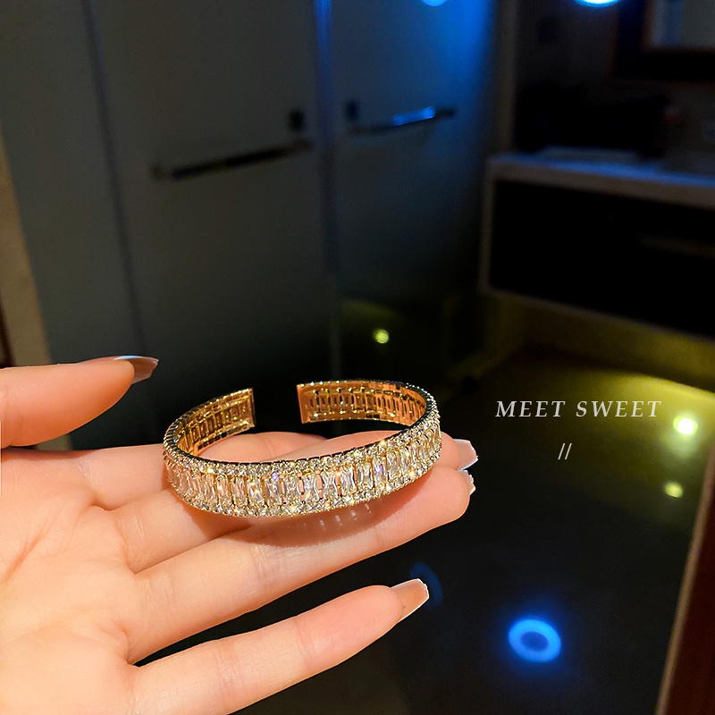 Vòng Tay Hở Đính Đá Zircon Thời Trang Đơn Giản Phong Cách Hàn Quốc | BigBuy360 - bigbuy360.vn