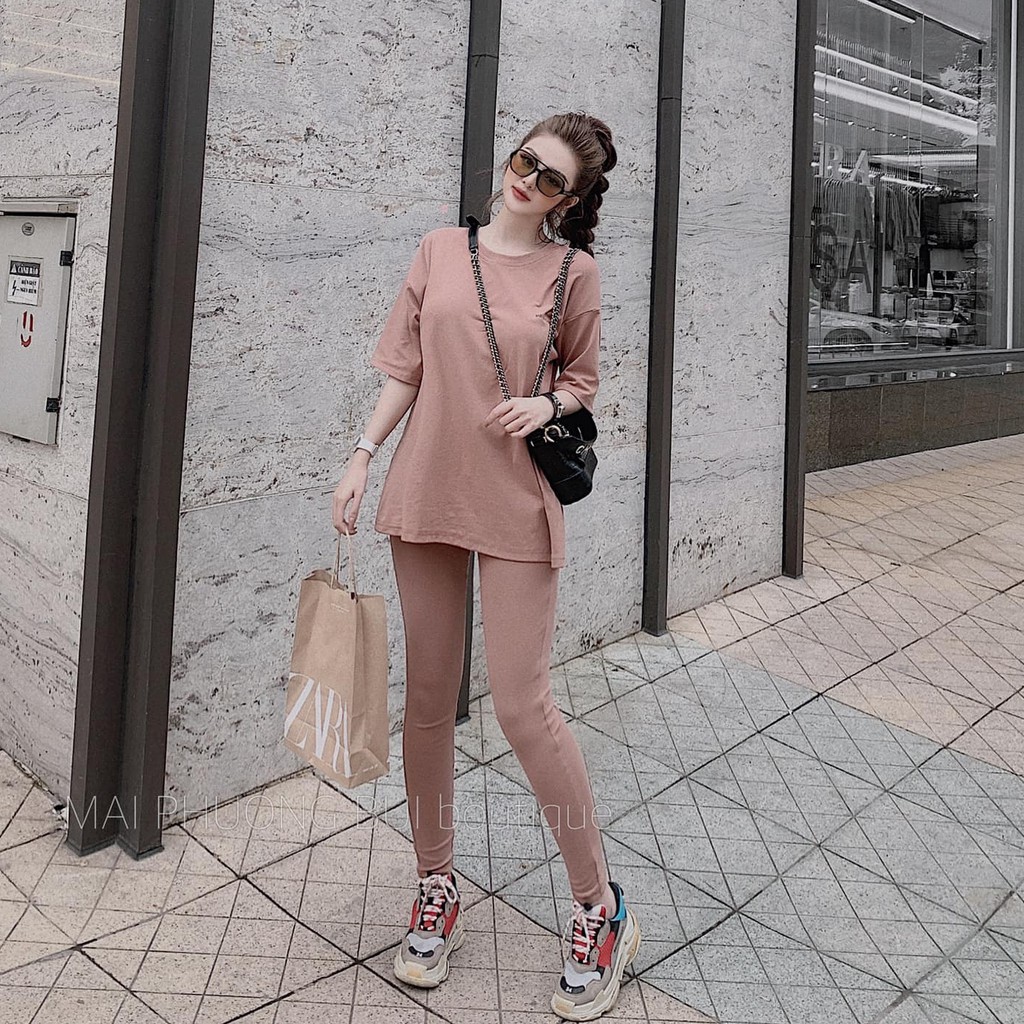 Bộ Cotton Thụng Thêu Chữ Balencia | BigBuy360 - bigbuy360.vn