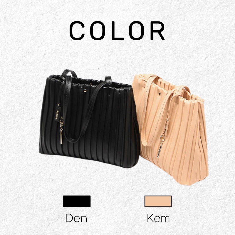 Túi tote MICOCAH xếp ly đựng vừa laptop đeo vai công sở size lớn đi làm đi học giá rẻ TINA SHOP M338 FSD410