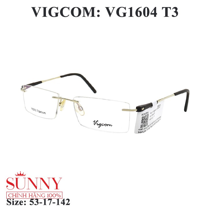 Gọng kính chính hãng nam nữ Vigcom VG1604 màu sắc thời trang ,thiết kế dễ đeo bảo vệ mắt