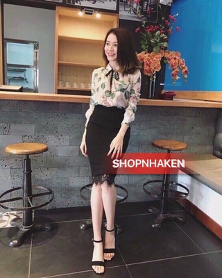 CHÂN VÁY BÚT CHÌ PHA REN CAO CẤP
