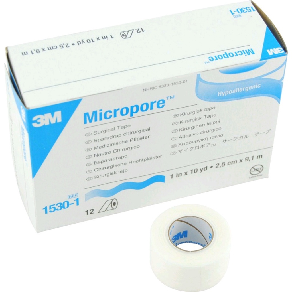 CUỘN BĂNG KEO GIẤY CHO Y TẾ 3M MICROPORE - Kích Thước 2.5cmx9.1m