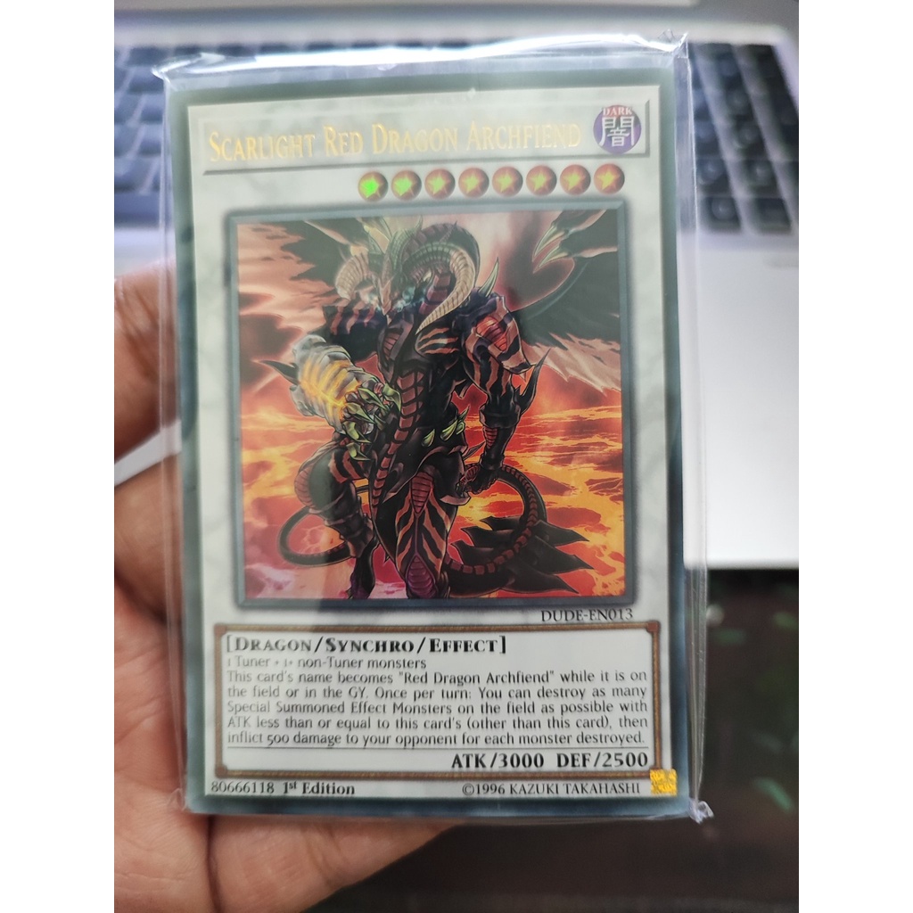 1 lá thẻ bài Scarlight Red Dragon Archfiend - DUDE-EN013 - Ultra Rare 1st Edition