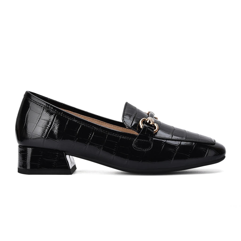 Giày lười nữ Zuciani da bò cao cấp thiết kế Loafer gót vuông 3cm thanh lịch - GZD44