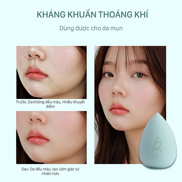 Mút trang điểm BERLALA dùng tán kem nền BLL01 20g/pcs - Mint color