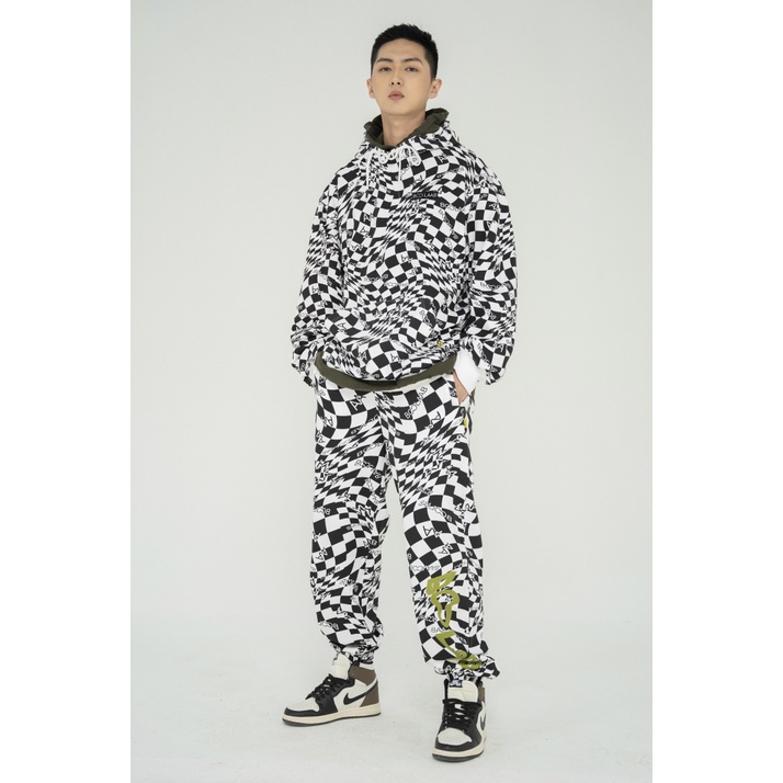 Quần Jogger Unisex BOO Dáng Rộng Họa Tiết Checkerboard Hottrend BOOLAAB