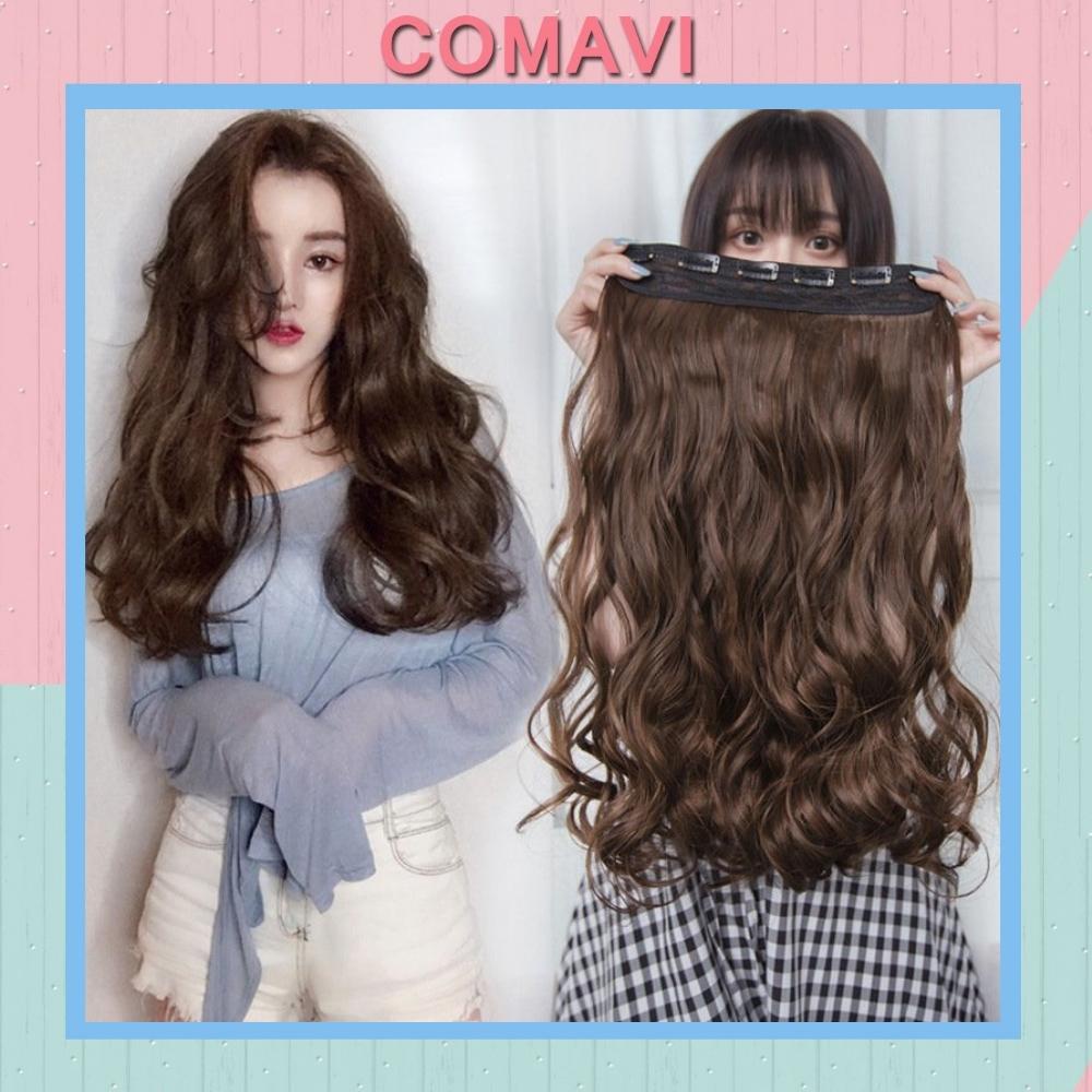 Tóc giả nữ Comavi tóc kẹp cao cấp 6 phím Xoăn Hàn Quốc TG18