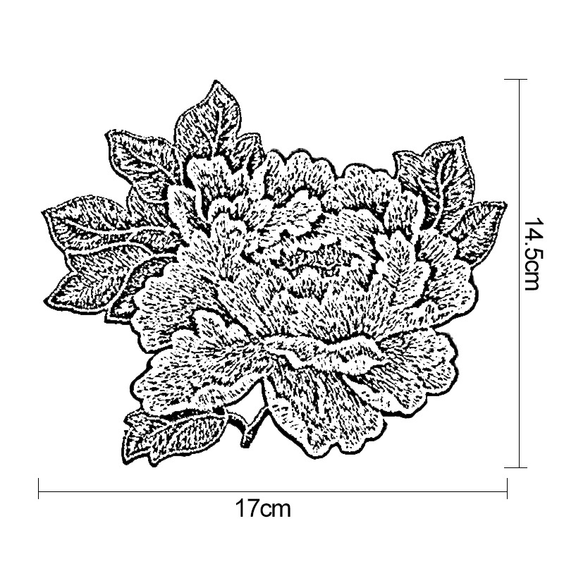 Miếng Vải Vá Lỗ Thêu Hoa Mẫu Đơn Trang Trí Sườn Xám diy