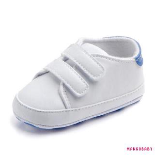 ♬Mg♪-infant Baby girl boy Velcro PU Sneaker size trẻ sơ sinh 3-12 tháng