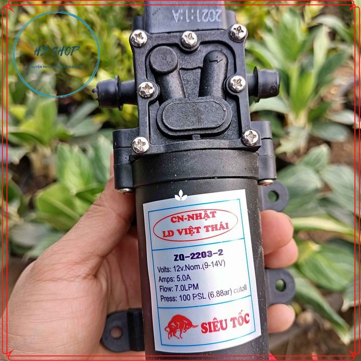 Máy bơm mini 12v Việt Thái dùng tưới cây, tăng áp, phun sương ...