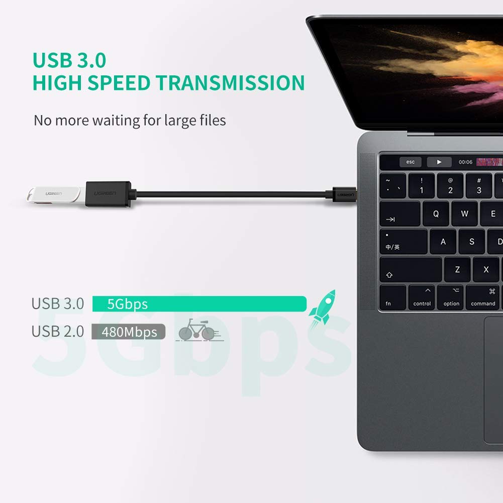 Cáp OTG USB Type C to USB 3.0 Ugreen 30701 Màu Đen - Hàng chính hãng