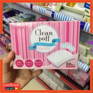 Bông tẩy trang Clean Puff Nhật Bản (hộp 80 miếng)